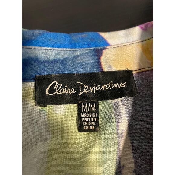 Claire Desjardins Shirt Womens Medium Multicolor Abstract Button Front Tunic - Picture 4 of 9
